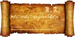 Máthé Krisztián névjegykártya